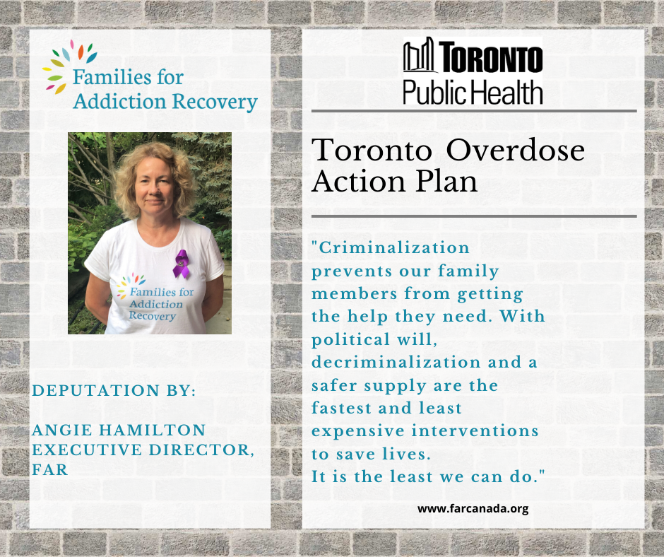 FAR Deputation to The Toronto Board of Health: Toronto Overdose Action Plan