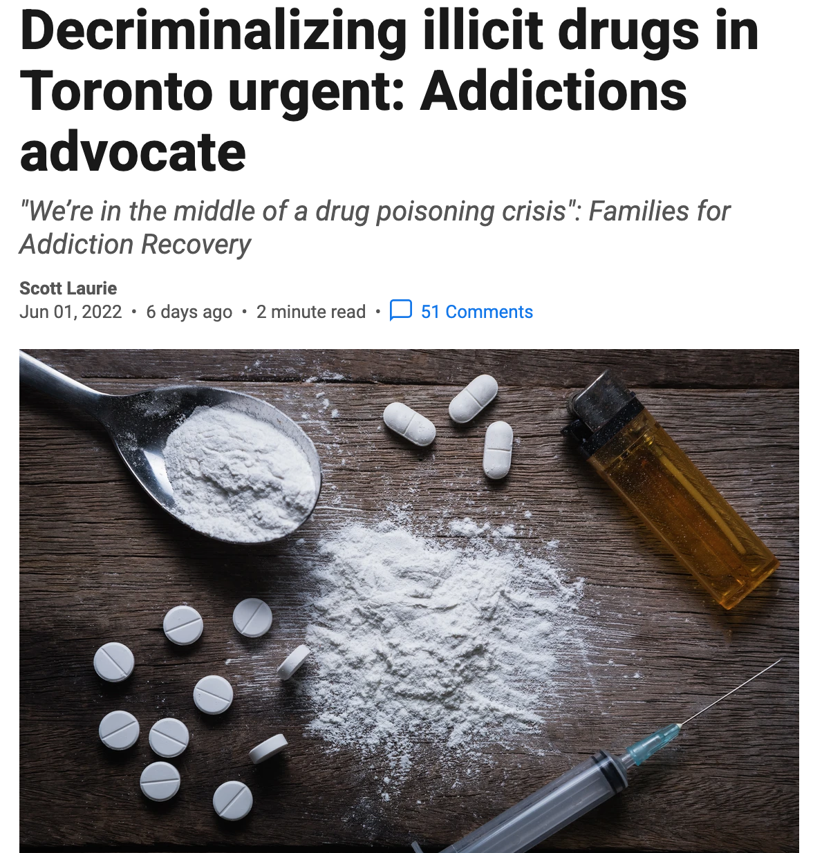 The Toronto Sun: Decriminalizing illicit drugs in Toronto urgent: Addictions Advocate